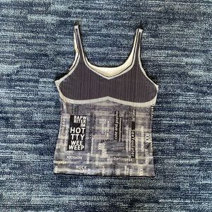 Graphic printed cropped tank